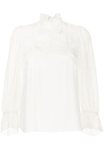 SHIATZY CHEN Blusa con applicazione a fiori - Bianco