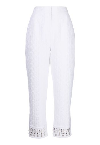 SHIATZY CHEN Pantaloni crop con ricamo - Bianco