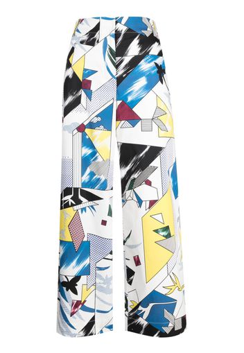 SHIATZY CHEN Pantaloni Dexterity Collection con stampa grafica - Bianco