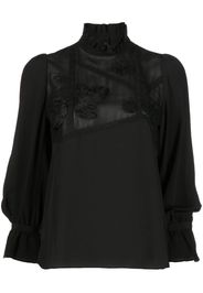 SHIATZY CHEN Blusa con applicazione a fiori - Nero