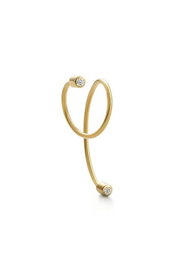 Shihara Orecchino Twist Curl in oro giallo 18kt con diamanti