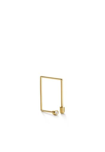 Shihara Orecchino Twist Square 02 in oro giallo 18kt con diamanti