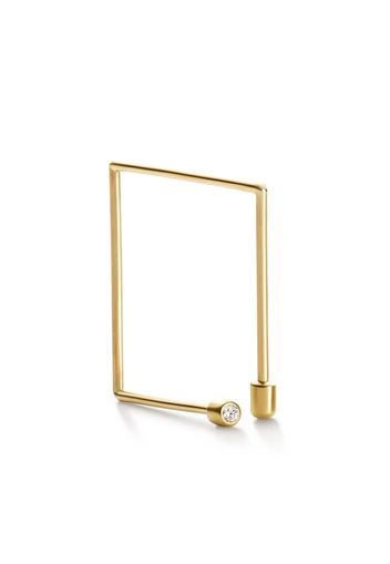 Shihara Orecchino Twist Square 03 in oro giallo 18kt con diamanti