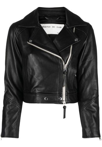 Shoreditch Ski Club Vyner cropped biker jacket - Nero