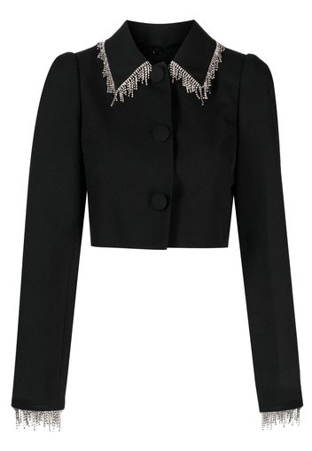 SHUSHU/TONG crystal-embellished crop jacket - Nero