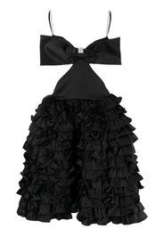 SHUSHU/TONG bow-detail gathered minidress - Nero