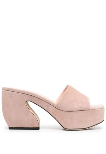 Si Rossi sculpted-heel suede sandals - Rosa