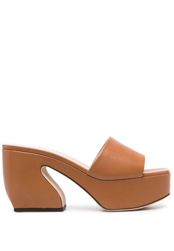 Si Rossi platform 45mm leather mules - Marrone