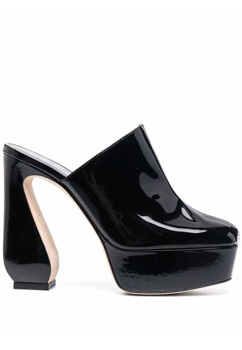 Si Rossi patent leather heeled mules - Nero