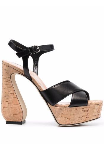 Si Rossi 90mm sculptued-heel platform sandals - Nero