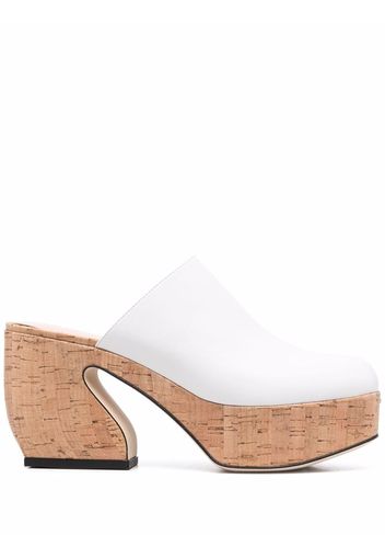 Si Rossi platform 100mm slip-on mules - Bianco