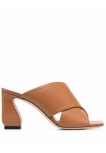Si Rossi curved-heel mules - Marrone