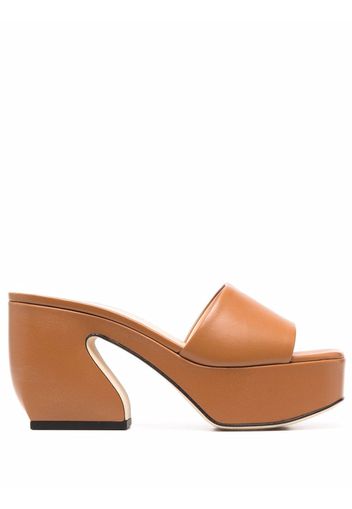 Si Rossi chunky-heel mules - Marrone