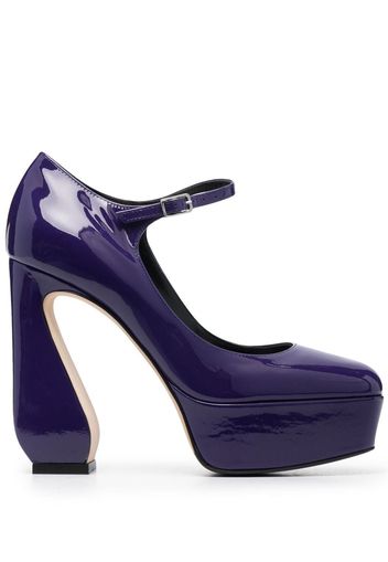 Si Rossi 125mm platform leather pumps - Viola