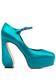 Si Rossi satin-finish platform pumps - Blu