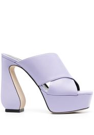 Si Rossi 130mm platform leather mules - Viola