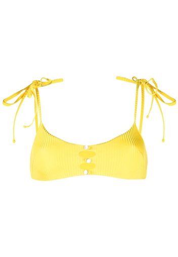 Sian Swimwear ribbed side-tie bikini bottoms - Giallo