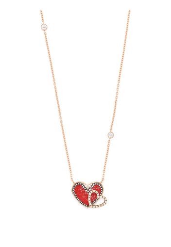 SICIS JEWELS heart cut diamond pendant necklace - Rosa