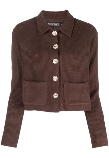 SIEDRES Yuna knit cropped cardigan - Marrone