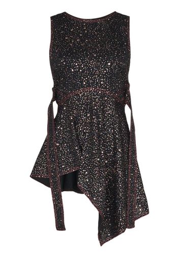 Top asimmetrico con paillettes