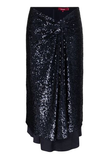 Kayla sequinned asymmetric midi skirt