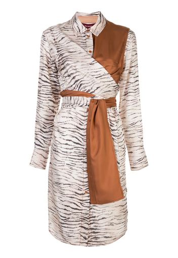 zebra print shirt dress