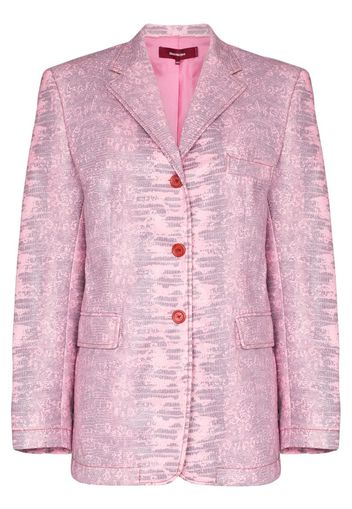 Lizard embossed silk jacket