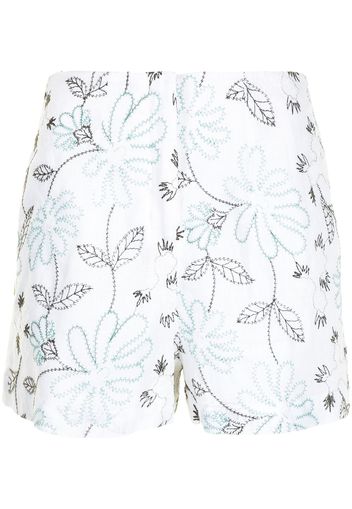 Silvia Tcherassi Shorts aderenti a fiori - Bianco