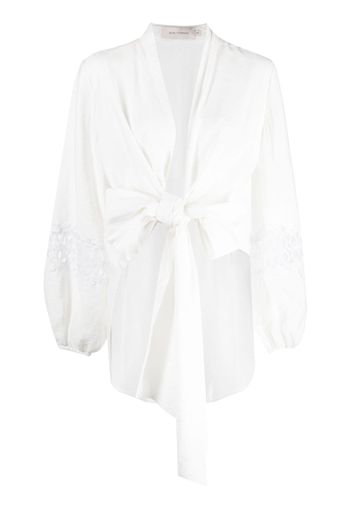 Silvia Tcherassi Blusa Irme con nodo - Bianco