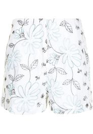 Silvia Tcherassi Shorts aderenti a fiori - Bianco