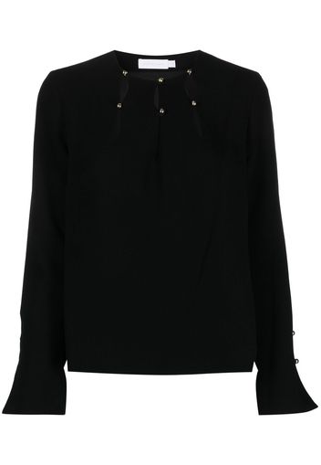 Simkhai Sharon long-sleeve crepe blouse - Nero