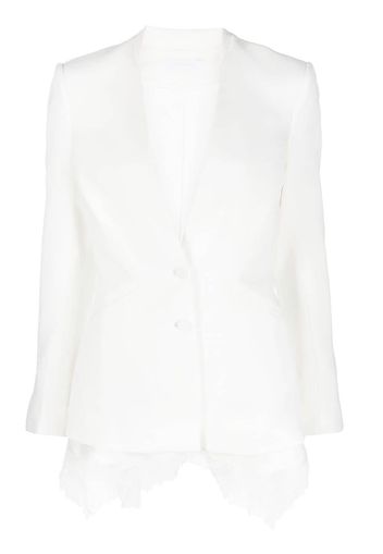 Simkhai lace-hem collarless blazer - Bianco