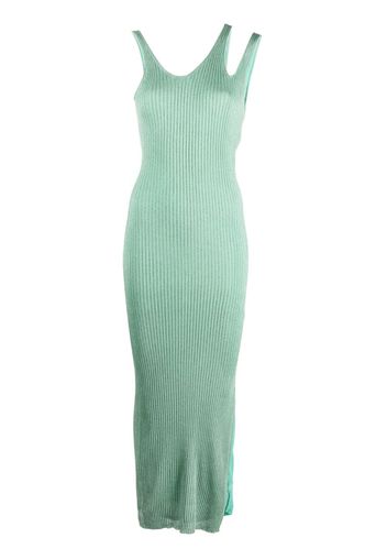 Simkhai Ivette metallic-rib mididdress - Verde