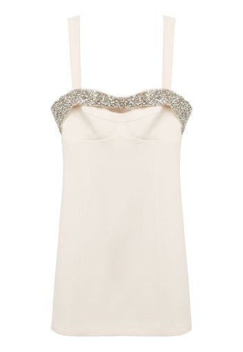 Simkhai Lenny crystal-embellished minidress - Bianco