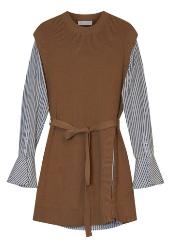 Simkhai Shai layered belted minidress - Marrone