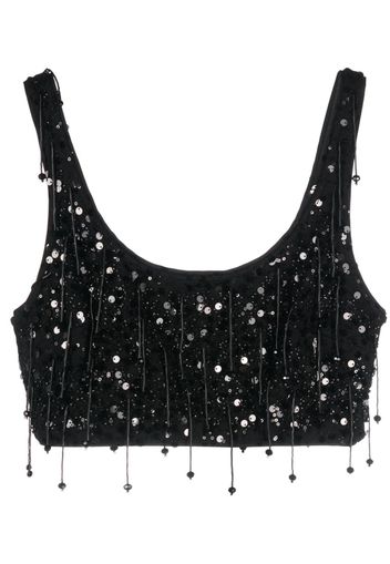 Simkhai paillette-embellished cropped tank top - Nero