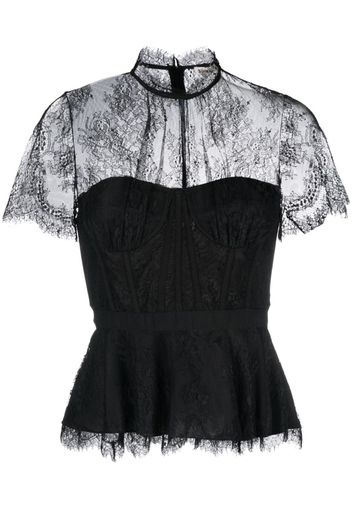 Simkhai lace-embellished corset top - Nero