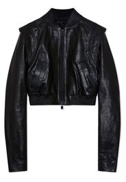 Simkhai Doreen cropped leather jacket - Nero