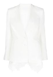 Simkhai lace-hem collarless blazer - Bianco