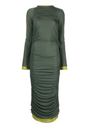 Simon Miller Azora gathered mesh dress - Verde