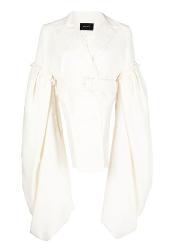 Simone Rocha Blazer doppiopetto con cintura - Bianco