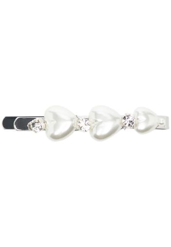 Simone Rocha mini Heart crystal-embellished hairclip - Argento