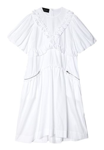 Simone Rocha zip-pockets ruffled cotton dress - Bianco