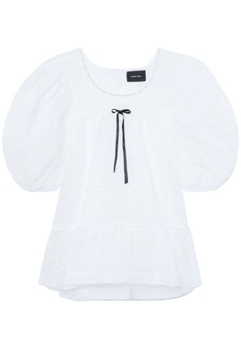 Simone Rocha bow-detail puff-sleeve dress - Bianco