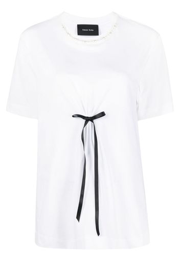 Simone Rocha bow-detail short-sleeve T-shirt - Bianco