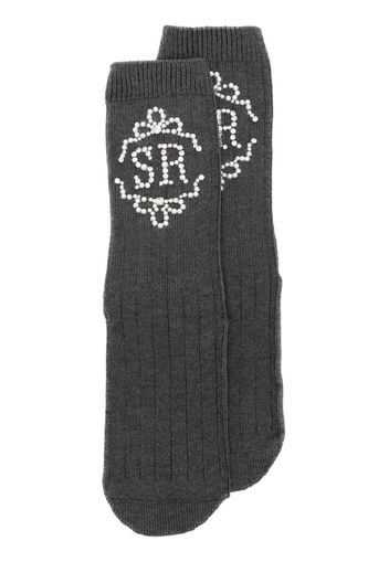 Simone Rocha monogram-embellished cotton socks - Grigio