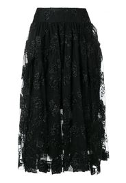 jacquard tulle midi skirt