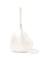 Simone Rocha Clutch Pearl Heart media - Bianco