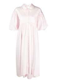 Simone Rocha pearl-trimmed puff-sleeved shirt dress - Rosa