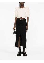 Simone Rocha embellished cropped cable-knit cardigan - Toni neutri